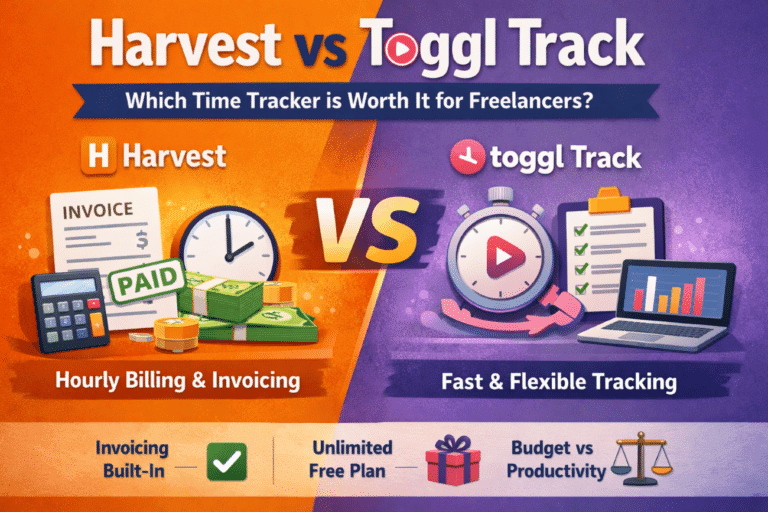 Harvest vs Toggl Track comparison for freelancers 2026