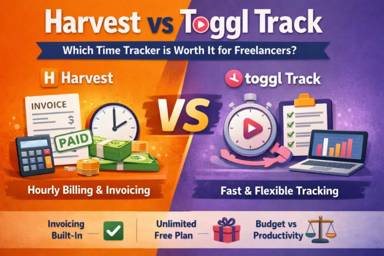 Harvest vs Toggl Track comparison for freelancers 2026