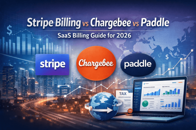 Stripe Billing vs Chargebee vs Paddle comparison for SaaS billing in 2026