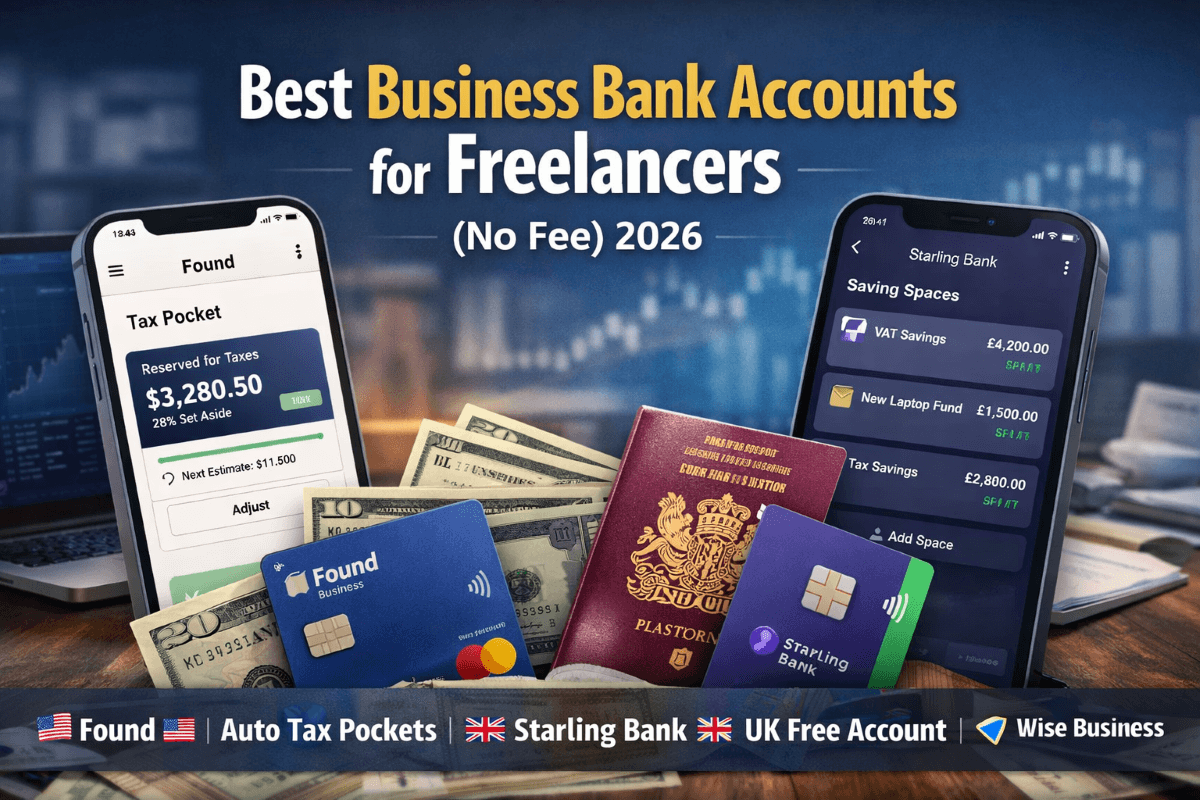 best business bank accounts for freelancers no fee 2026